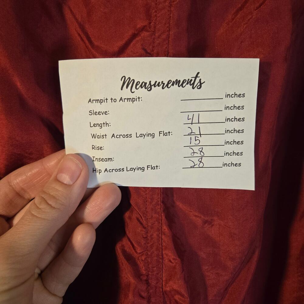 Vintage 2X Premium 100% Silk Red Pull On Pants/Trousers [0460] - Picture 5 of 10